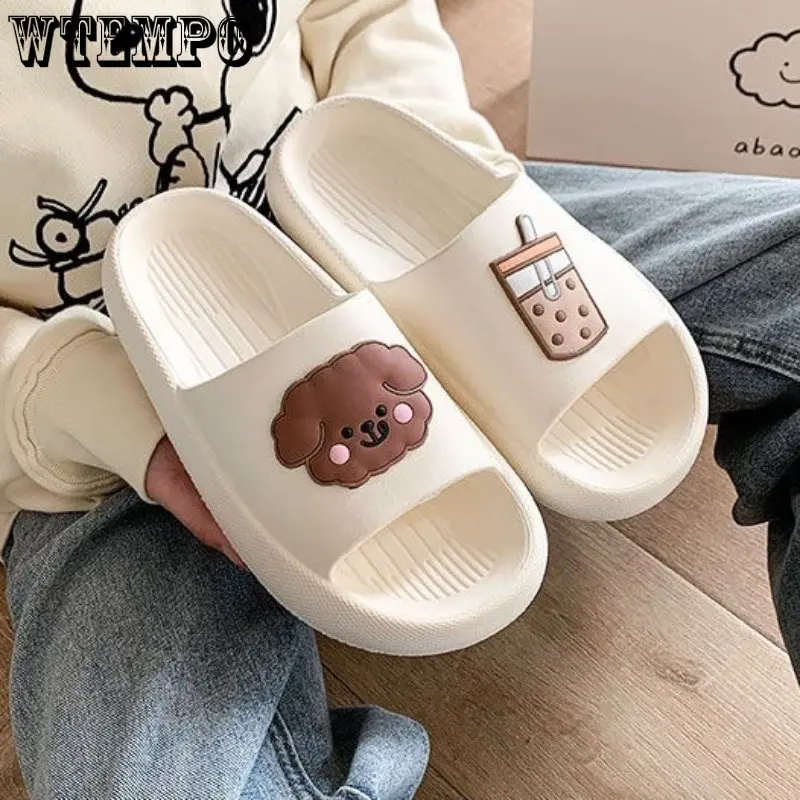 

WTEMPO Fashion Slippers Cartoon Graffiti Shoes Women Summer Beach Sandals Thick Platform Soft Casual Slippers Wholesale