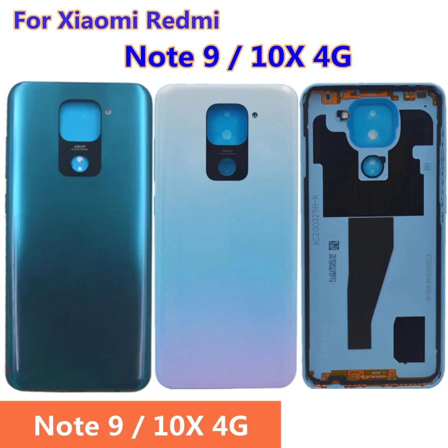 

6,53 дюйма для Xiaomi Redmi Note 9, задняя крышка батарейного отсека Note 9 Note9, задний корпус для Redmi 10x4G, Крышка батарейного отсека