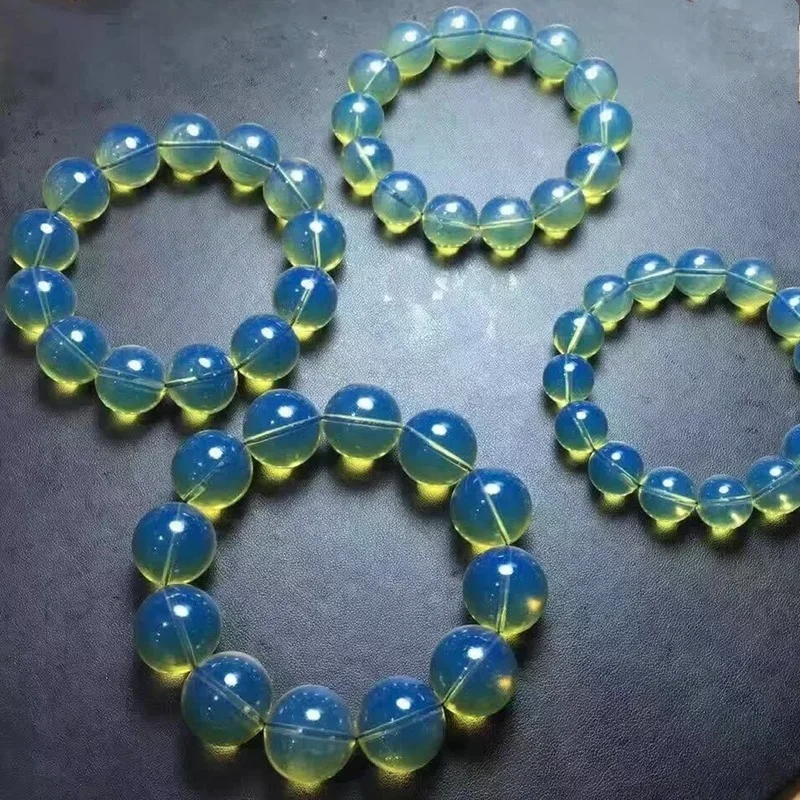 Браслеты в доминиканском стиле с очисткой воды голубой Янтарь одинарный круг