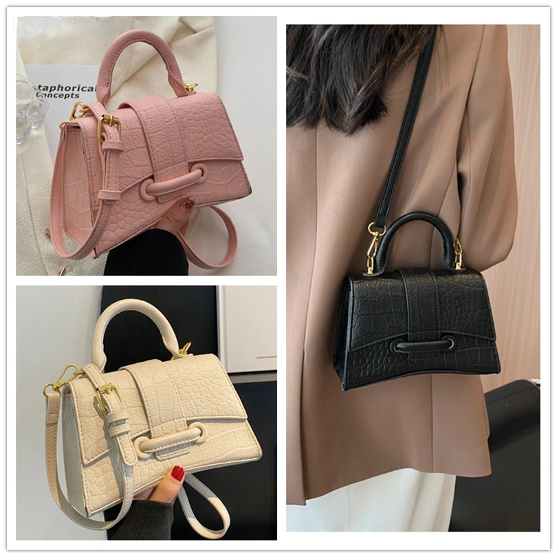 

Stone Pattern Mini PU Leather Simple Crossbody Bags With Short Handle For Women Designer Trends Brand Girls Handbags And Purses