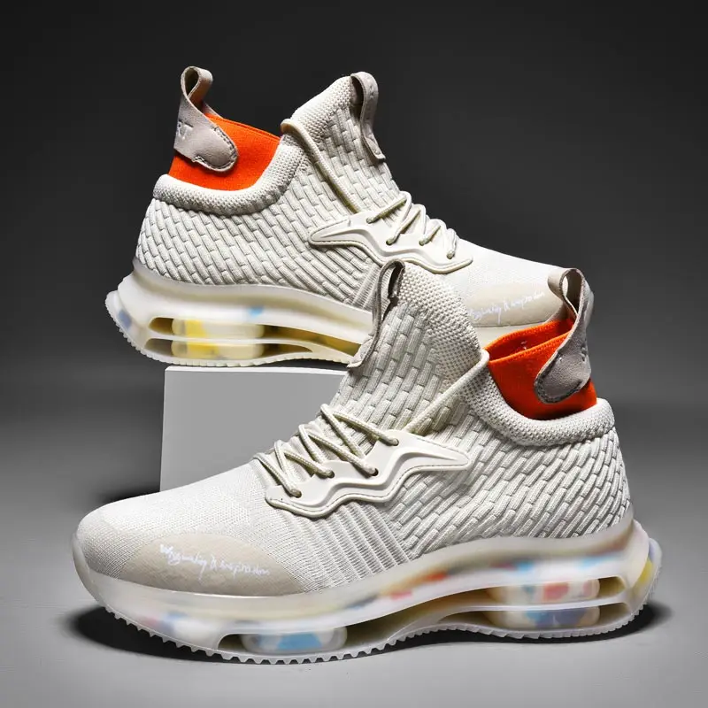 

Big Size High Top Outdoor Running Shoes Men Sports Shoes Men Brand Sneakers Socks Sneakers Sport Man Brand Beige Knit Boty B-774
