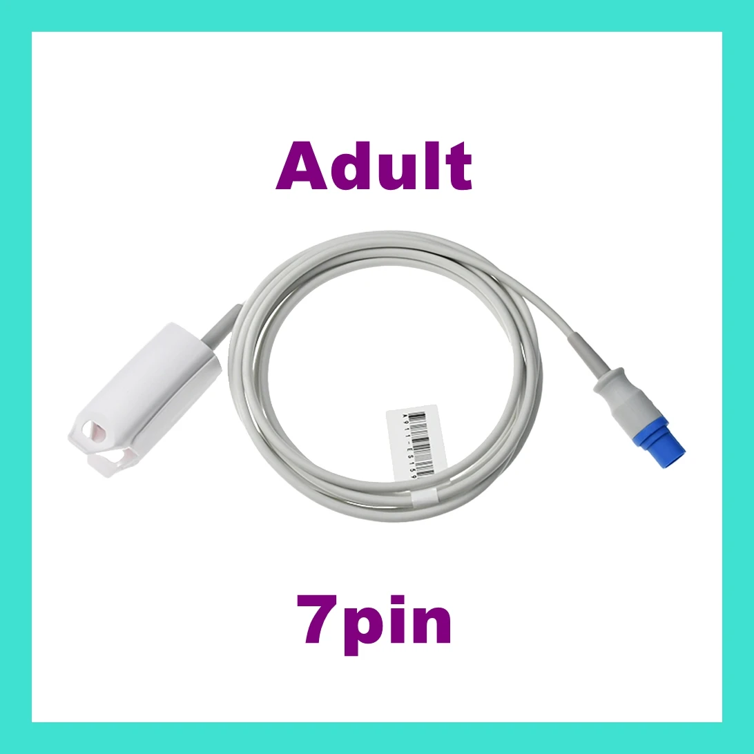 

Adult Finger Clip Ear Clip Silicone Long Cable Reusable Spo2 Oxygen Sensor Separated Spo2 Sensor for 7pin Patient Monitor