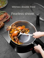 stainless steel wok honeycomb non stick pan household less lampblack induction cooker gas stove frying pan pan