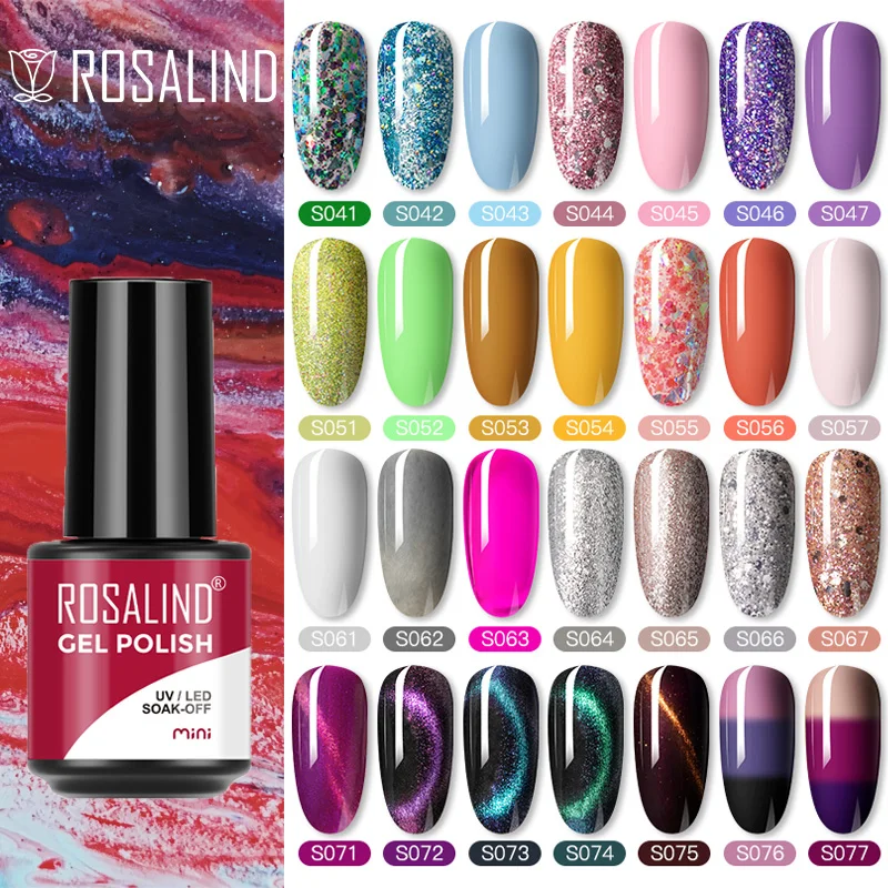 Гель-лак ROSALIND для ногтей кошачий глаз блестящий УФ-гель Полупостоянный гель