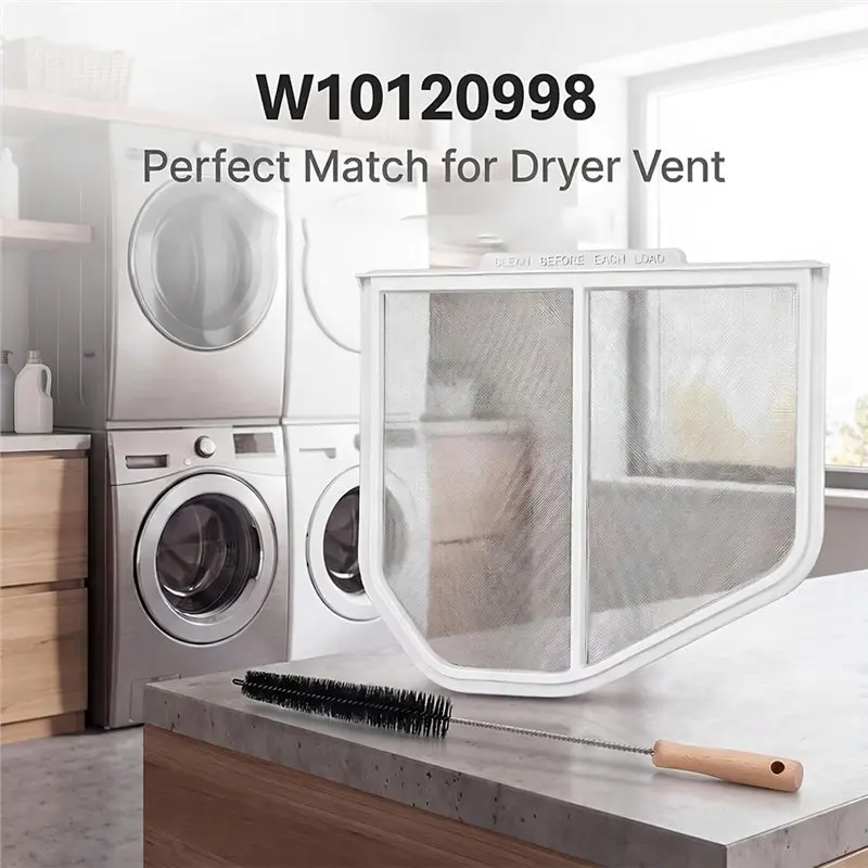 Фото DTEW-Запасные части для сушилок Whirlpool, Crosley, Maytag - W10120998 W10049360 Фильтр для сбора ворса с щеткой для очистки №4