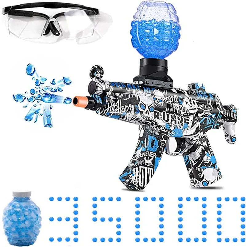 

Electric Gel Ball Blaster Toy Gun MP5 Gelball Guns With 35000 Water Ball Beads And Goggles Outdoor Shooting Game Toys