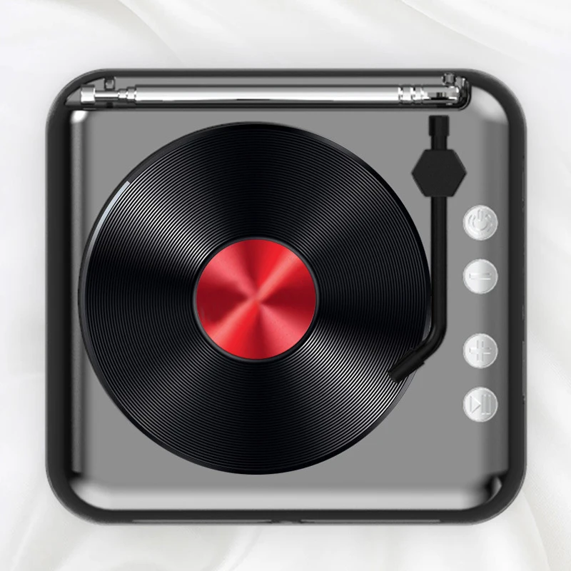 Portable Bluetooth Music Speaker Mini Classic Turntable Record Player Design SD And USB Play Stereo Sound, AUX Audio Interface