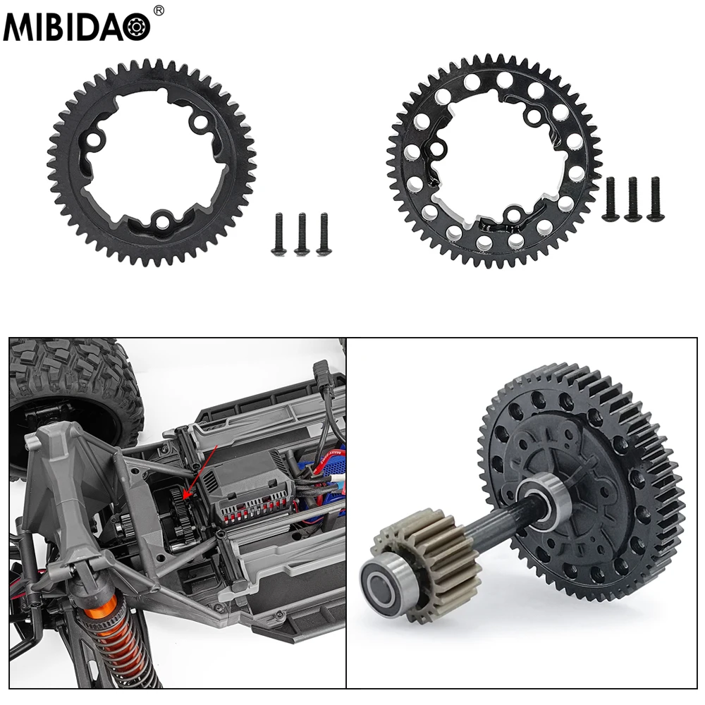 

MIBIDAO сталь 46T/50T/51T/54T прямозубая Шестерня для 1/5 X-Maxx 1/10 E-Revo 2,0 VXL 1/10 Maxx 1/7 стандартные детали для радиоуправляемых автомобилей