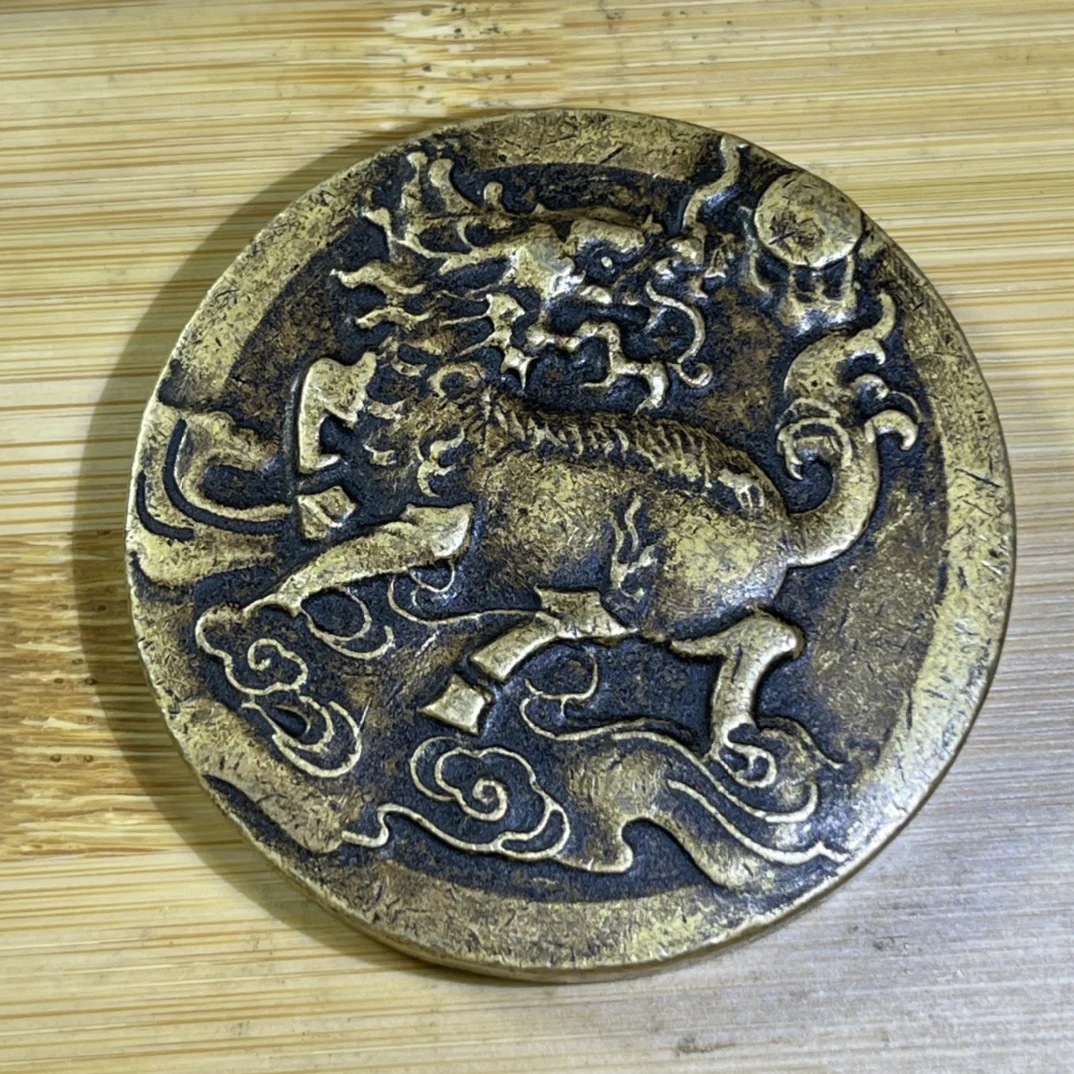 Рельефный Единорог LAOJUNLU, твердая медь, пресс-папье, традиционный китайский стиль, антиквариат, изобразительное искусство, подарки, поделки