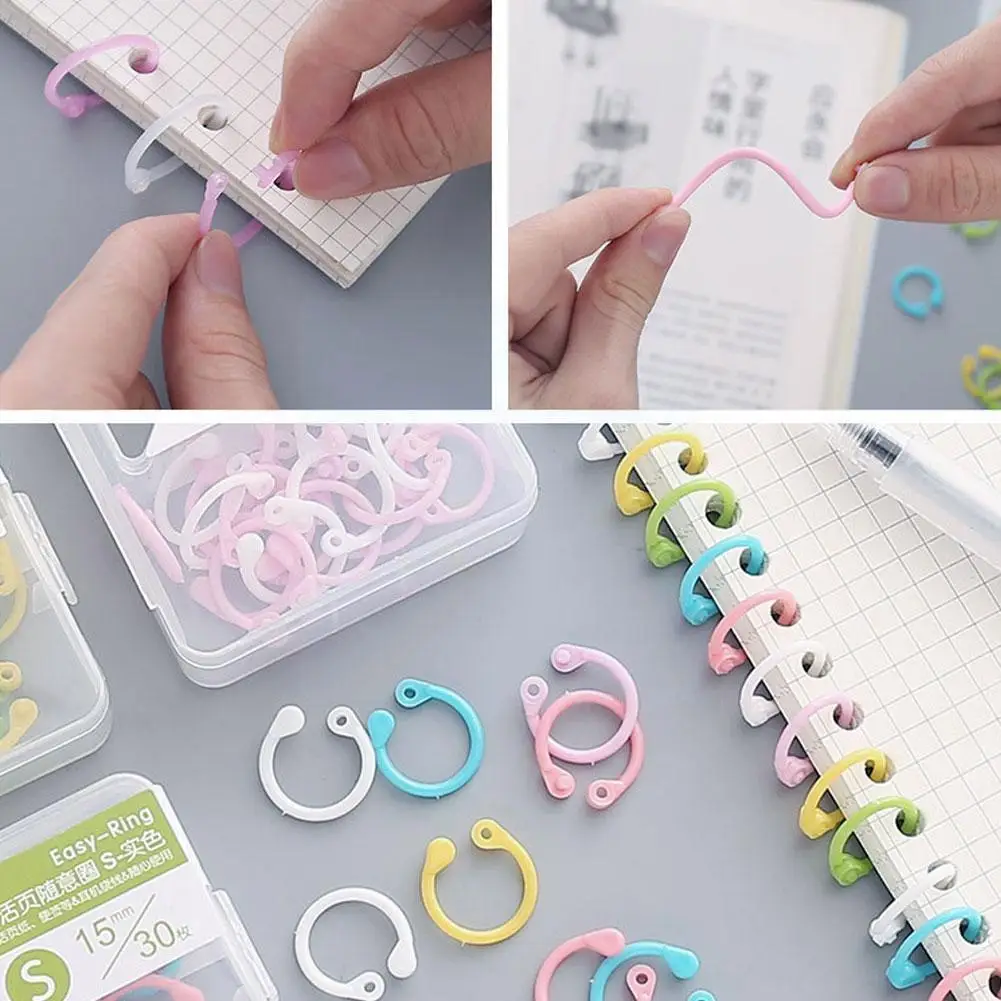 

Plastic binder ring DIY Photo Albums Loose-leaf Book Office 24mm 15mm Hoops Circle 30mm Supplies Opening Binding Stationery W8K2