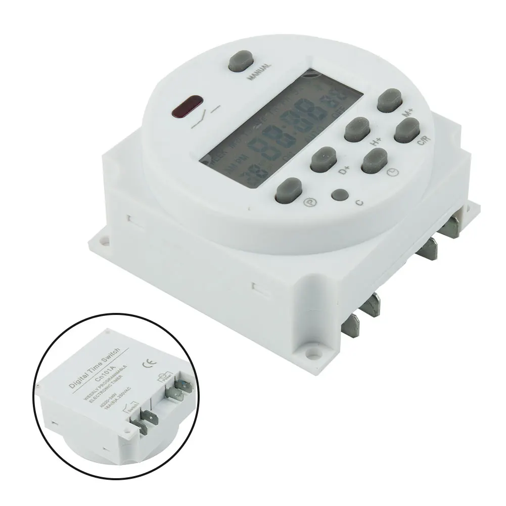 Power Down Timer 16A 60x60x30mm ABS Accessories DC/AC 12V Digital Timer On/off Switch Programmable Replacement