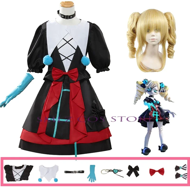 Игра Eggy Party Stella Косплей Аниме Девушка Mute Платье Парик Костюм Хэллоуин Вечеринка