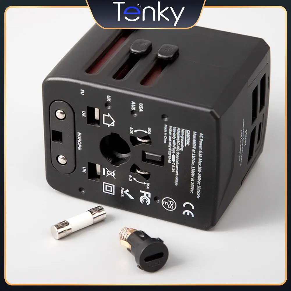 

C-type Port 5v 3a Max Universal Travel Adapter Lightweight Approved Security Integrated Converter Input 100-240v50/60hz 400ma