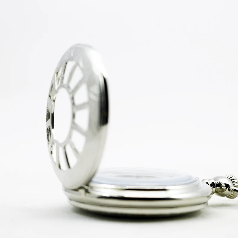 Vintage Flip Hollow Mechanical Pocket Watch Arabic Numerals Display Belt Chain Pendant Clock Men's Ladies Student Gifts