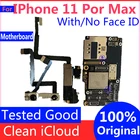 Бесплатный iCloud для IPhone 11 Pro Max материнская плата Face ID поддержка обновления полных чипов оригинальная разблокированная логическая плата 11 Pro Max