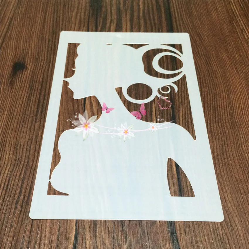 Полый шаблон для самостоятельного рисования с изображением девушки инструмент