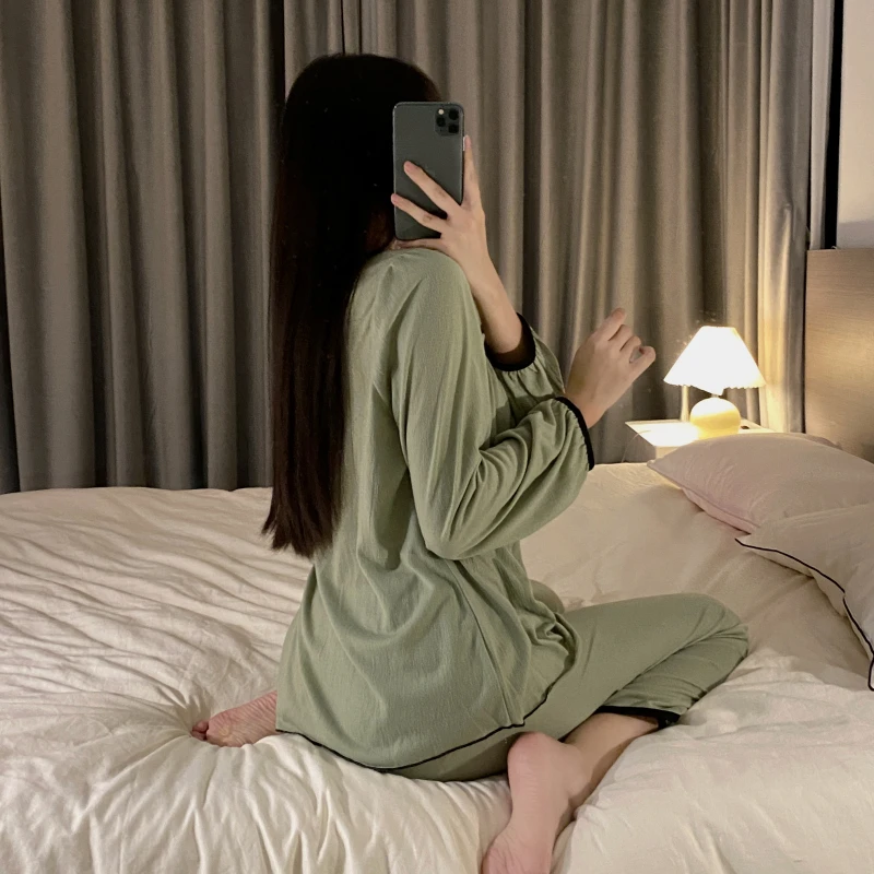 Пижама для женщин повседневная Милая шикарная Домашняя одежда со вставками и