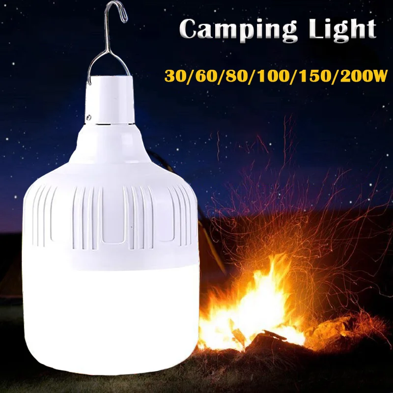 

100W Camping Light USB Rechargeable LED Light Emergency Bulb Tents Lighting Camping Equipment Bulb Portable Lanterns