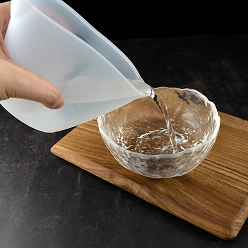

N1HE 250ml/500ml Reusable Non-stick Silicone Mixing Pour Cup Tools for Jewelry Making Epoxy Casting Mold Diy Art Crafts