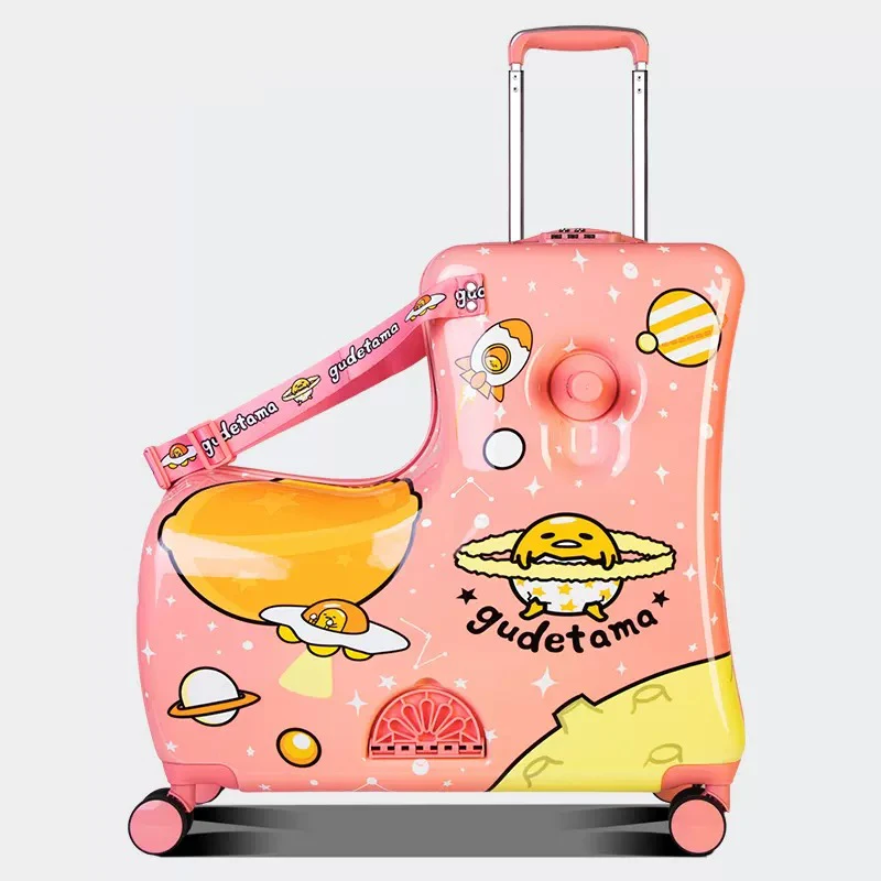 AO WEI LA Duffel Bag for Kids Ride-On Suitcase Carry-On Luggage with Wheels Suitcase Fits to Kids Aged 2-12 Years Old 20 24 Inch