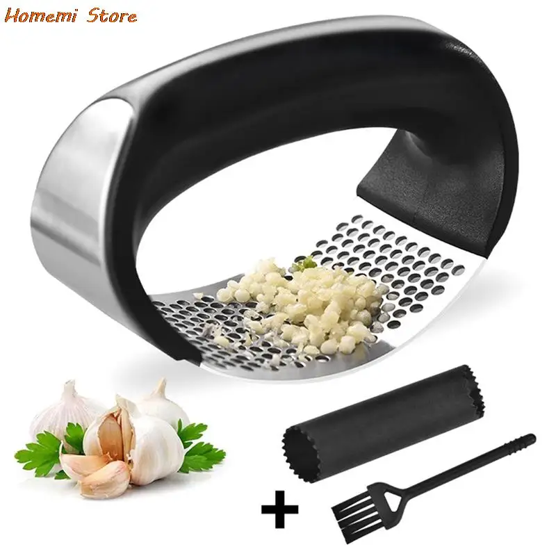 

Stainless Steel Garlic Press Manual Garlic Chopper Curve Garlic Mincer Garlic Chopping Fruit Vegetable Tool Kitchen Chop Gadgets
