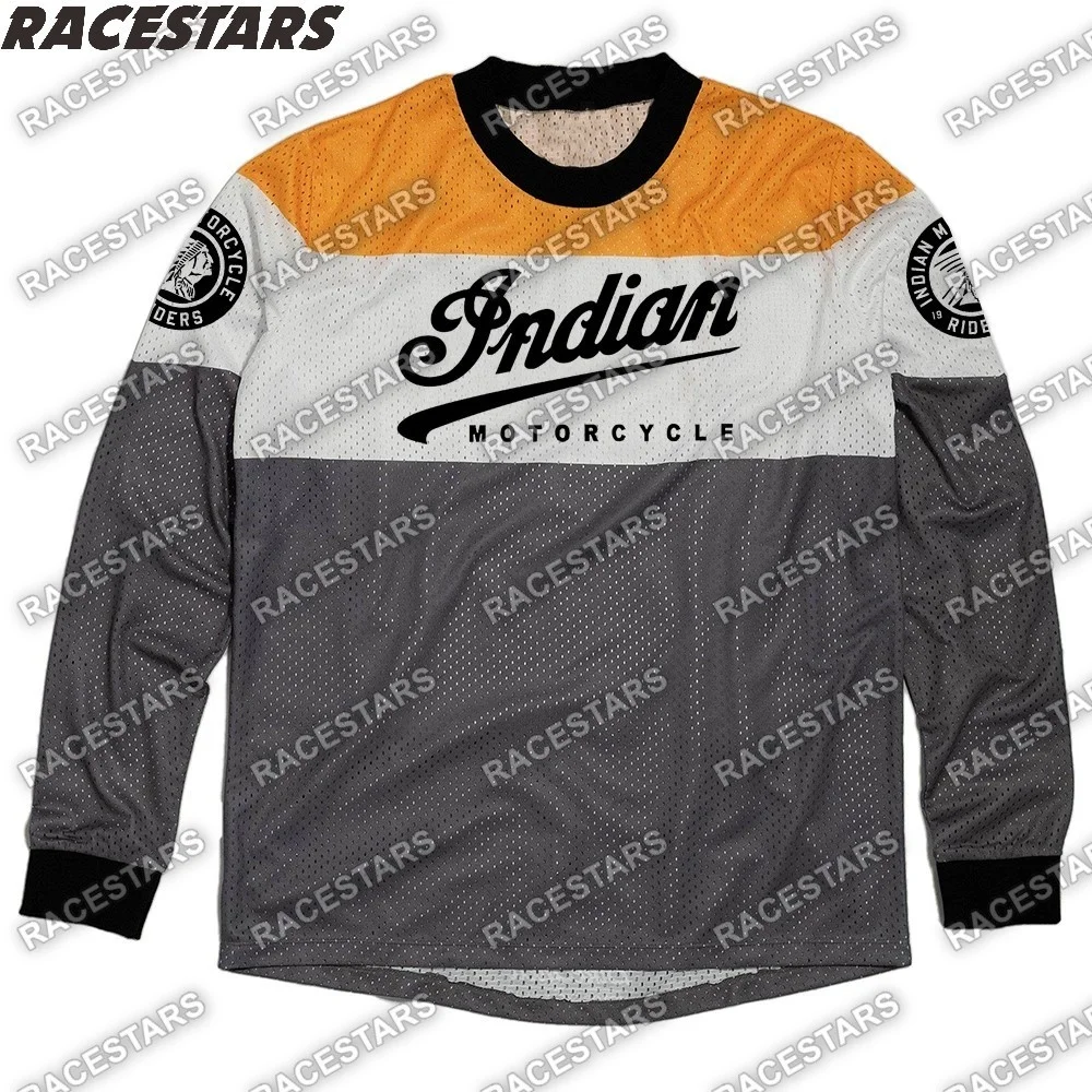 

INDIAN Moto Men's Downhill Jersey Mountain Dirt Bike MTB Shirts Offroad DH Motorcycle Motocross Bicycle Racing Cycling Jersey