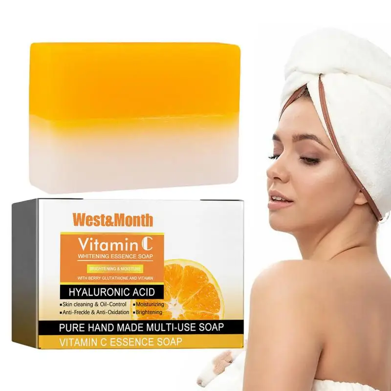 

Vitamin C Skin Whitening Soap 100g Orange Essence Dark Skin Lightening Bleaching Skin Friendly Deep Cleans And Moisturizing Soap