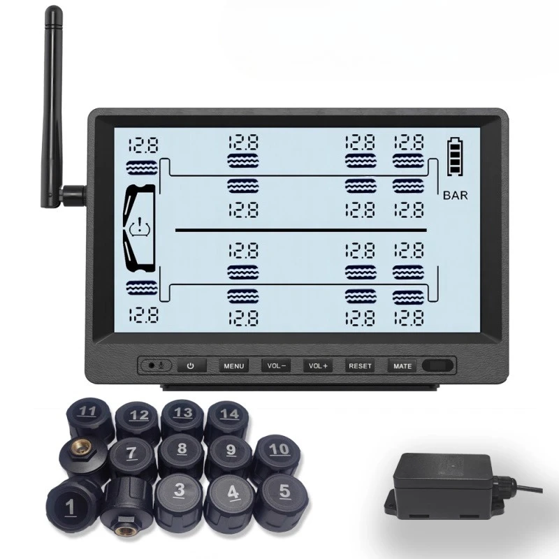 

Автомобильные 6/8/10/12/14/16/22 колеса TPMS система контроля давления в шинах датчик 433,92 МГц грузовик RV прицеп давления в шинах 15 бар