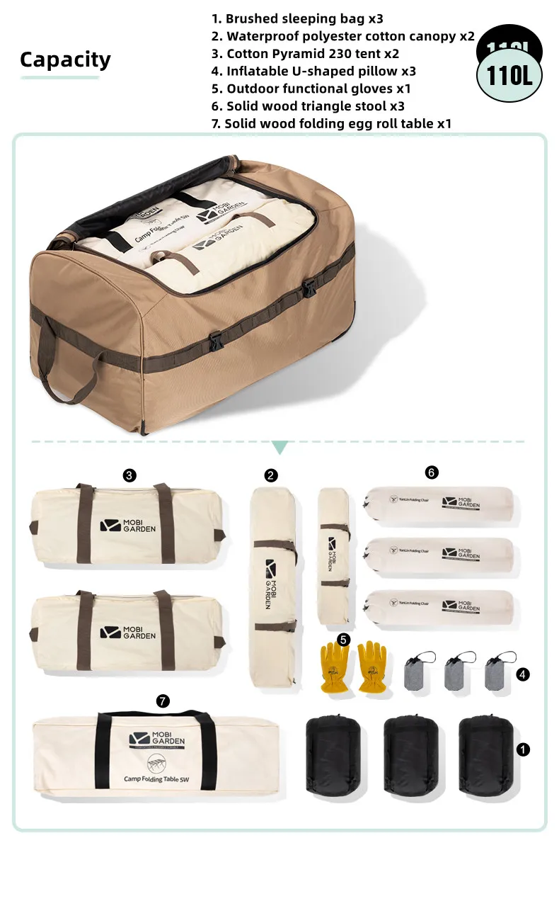 Mobi Outdoor Camping Duffle Bag Foldable Duffle Bag Multifunctional Travel Bag Large Capacity Portable Roller Duffle Bag