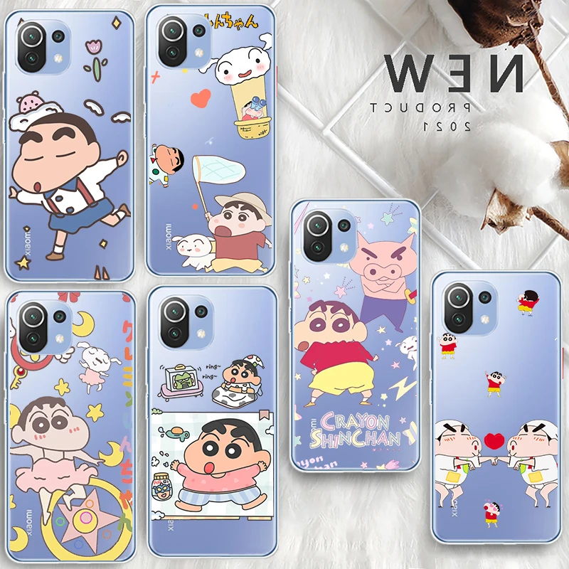 

Crayon Shin-chan Cute For Xiaomi Redmi Note 10S 9 Civi Poco X3 NFC F3 GT M4 M3 M2 X2 F2 Pro C3 F1 5G Transparent Phone Case