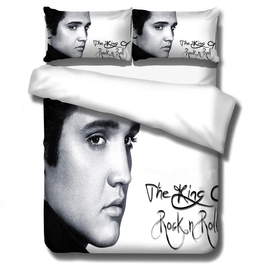 

New 3D Print Comforter Bedding Set Duvet Covers Pillowcases Bedclothes Bed Linen Home Textile Cartoon Queen KIng Elvis Presley