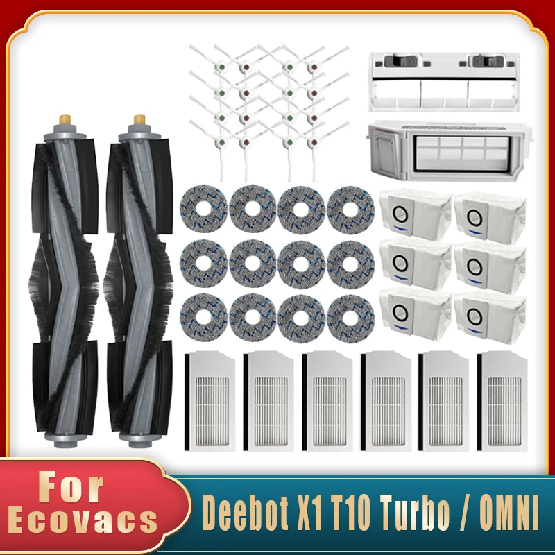 

For Ecovacs Deebot X1 T10 Turbo / OMNI Robot Vacuum Cleaner Parts Dust bag Hepa Filter Main Side Brush Mop Dustbin accessories