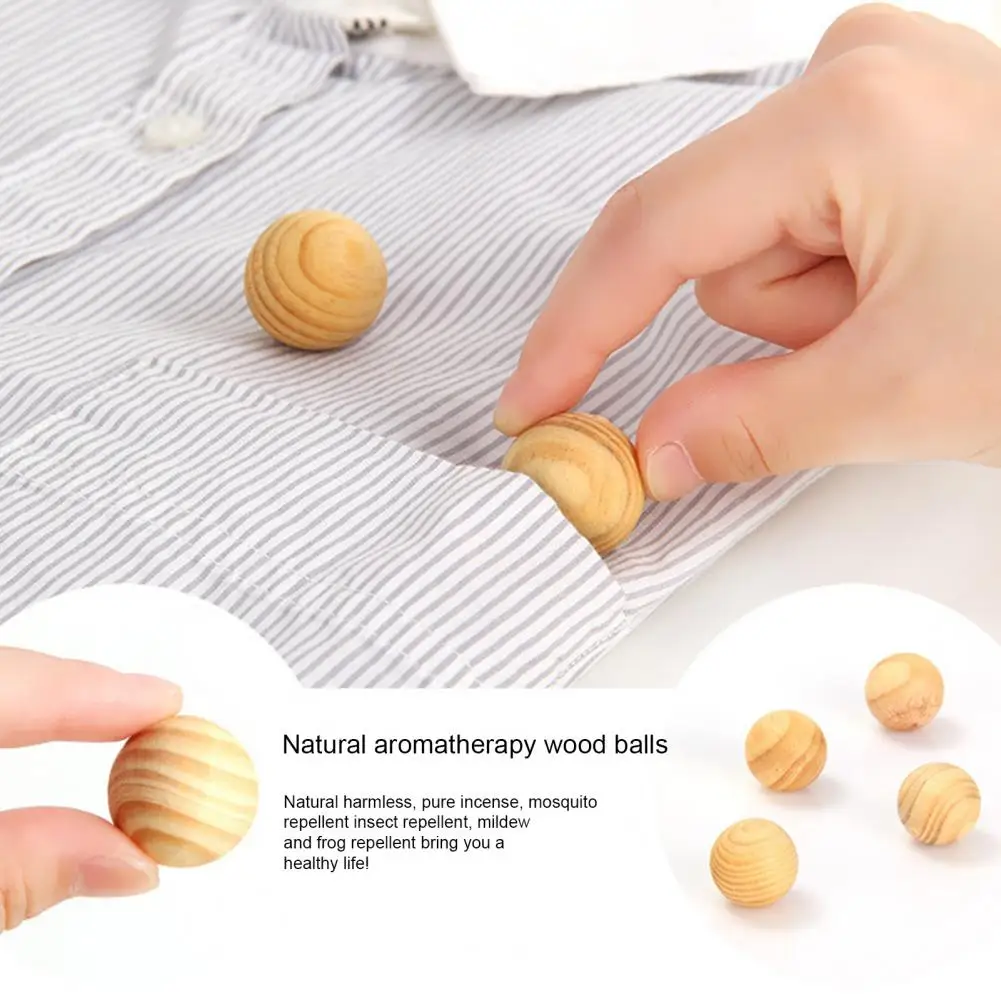 

5Pcs Ball Moisture-proof Long Lasting Aroma Light Scented Round Shape Mustiness Compact Clothes Storage Wood Block
