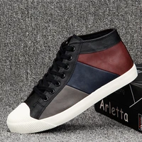 2022 new fashion mens high top sneaker vulcanize shoes canvas shoes trend all match matching men sports shoes skateboard shoes