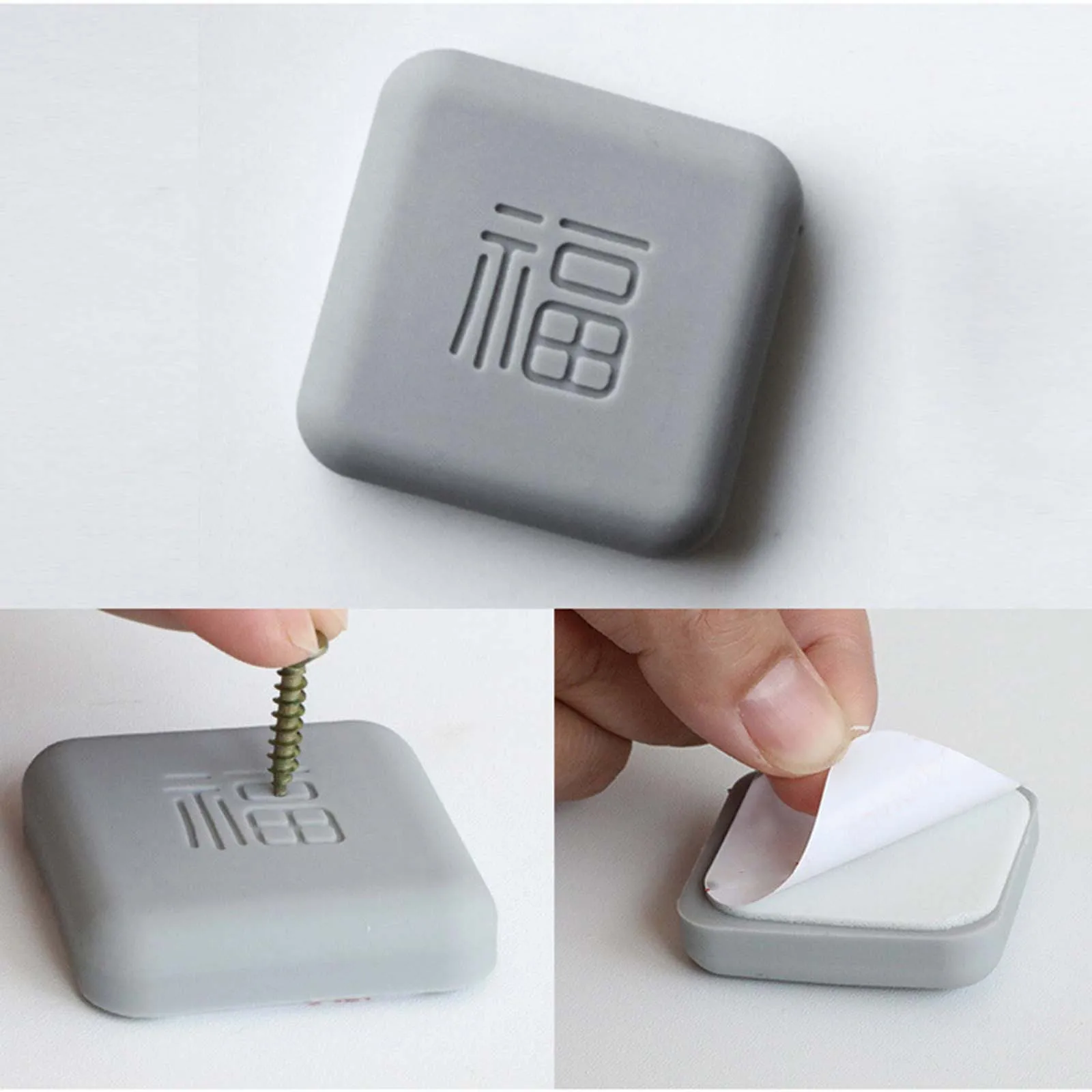 Силиконовая накладка на дверную ручку утолщенный буфер с китайским иероглифом