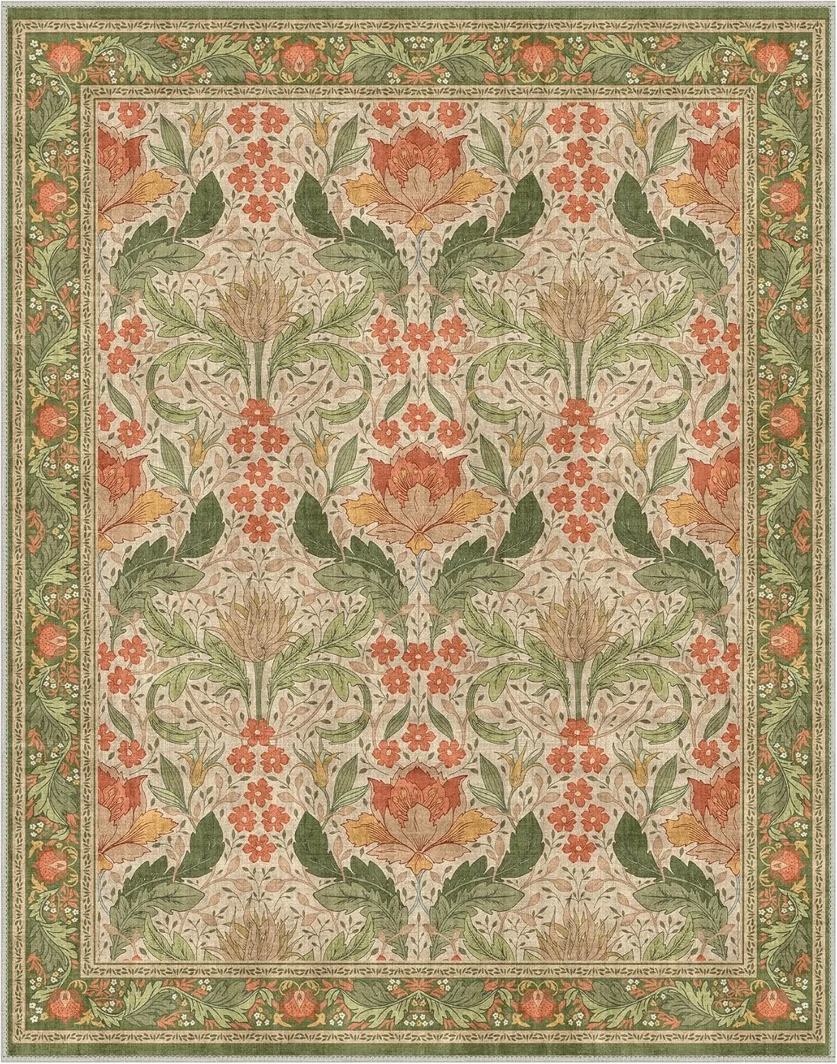 

Винтажный цветочный ковер из полиэстера