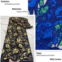 pgc hard high quality embroidery african organza lace shiny sequins french tulle net lace fabric nigeria sewing material 4783b