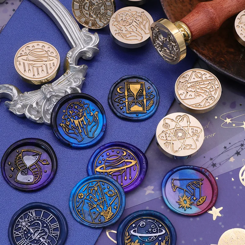 

Star Mystery Series Fire Paint Stamp Seal Original Sealing Gift Hand Account Stationery DIY 2022 New Scrapbooking Wax Logo