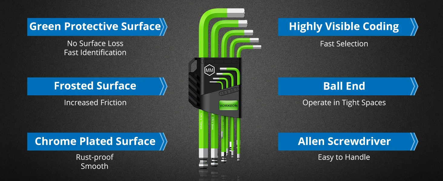 VORXEON 9PCS Hex Key Set