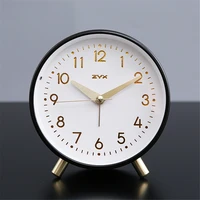 modern alarm clock home bedside needle snooze function night light table clock simple student get up metal shell loud bell