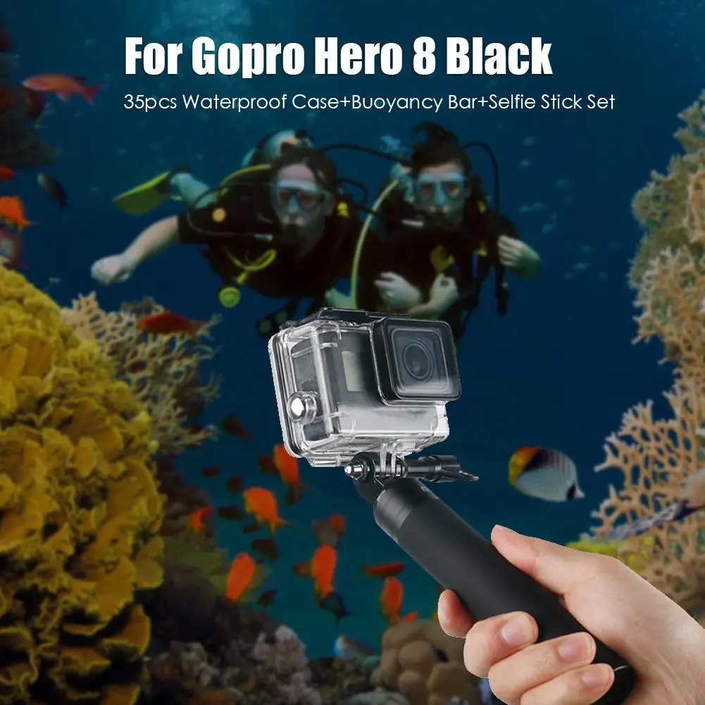 

Hot Sale Stick Storage Bag Delicate Design 35pcs Diving Case Buoyancy Bar Selfie Stick Storage Bag for Gopro Hero 8 Black