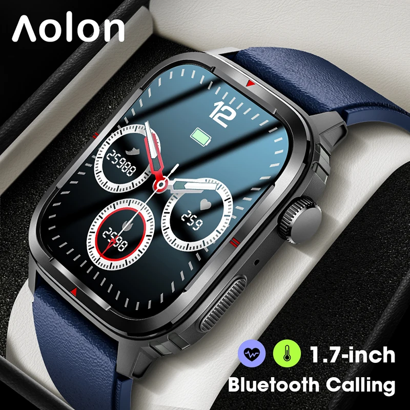 

Aolon Tetra Smart watch Men Heart Rate Monitor SmartWatch IP68 Waterproof 1.7inch HD Screen Steps Distance Calories Sports