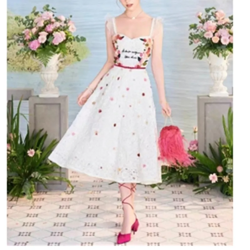 

Женское винтажное платье средней длины, подиумное Сетчатое облегающее платье средней длины с цветочной вышивкой, платье-халат для выпускного вечера