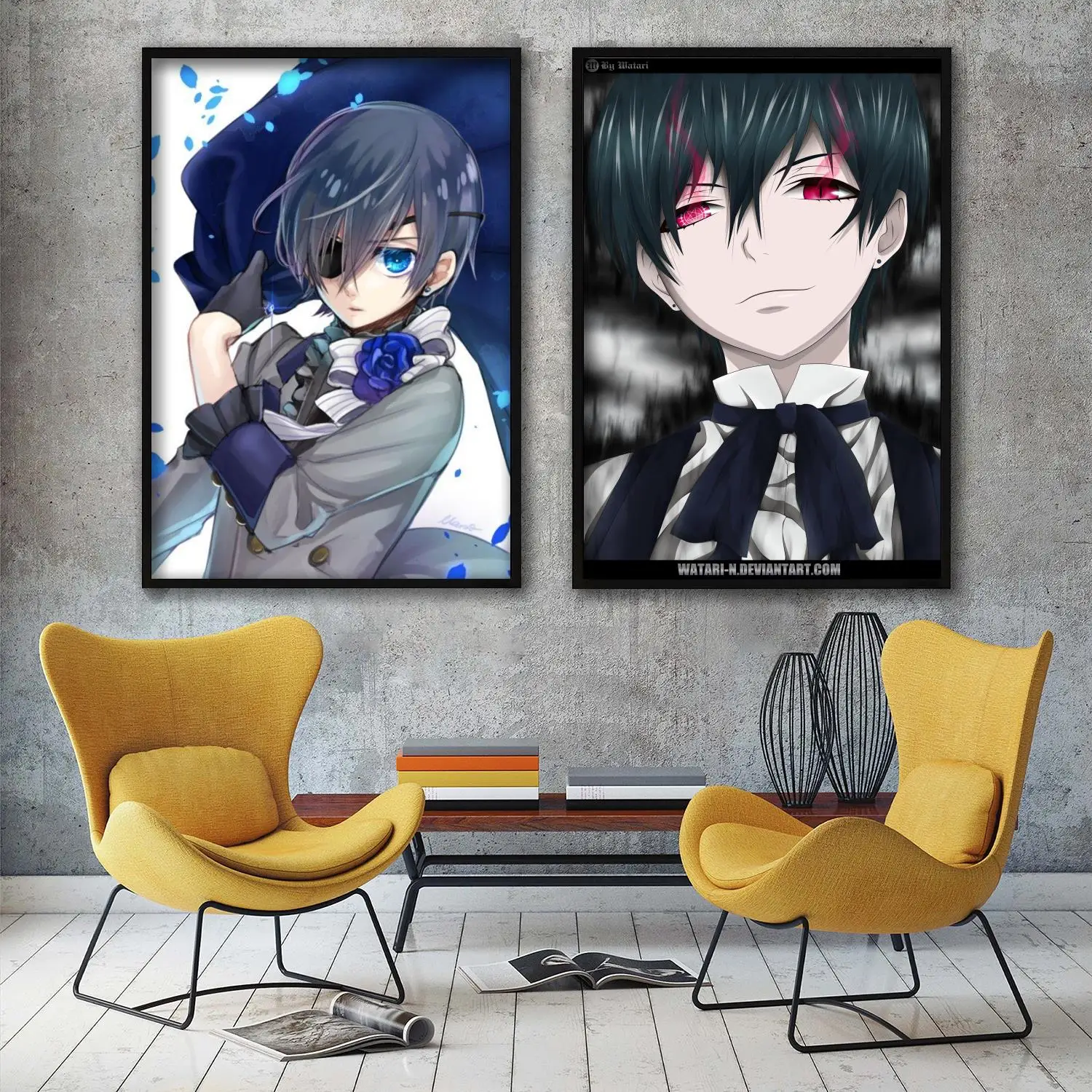 

ciel phantomhive cartoon Decorative Painting Canvas 24x36 Poster Wall Art Living Room Posters Bedroom Painting