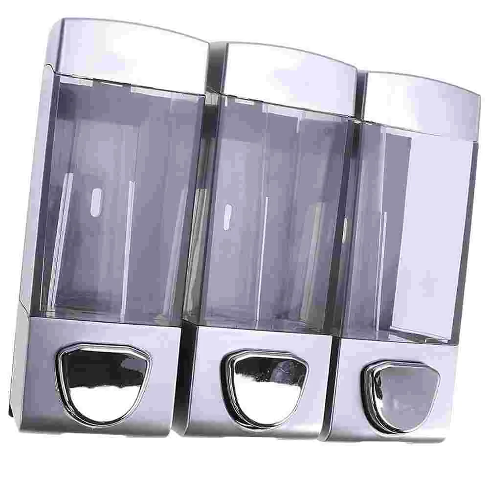 

Shampoo Lotion Dispenser Wall Mount Conditioner Bottle Clear Three Chamber Lotion Container for Home