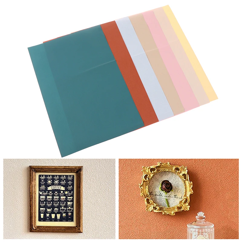 

1:12 Dollhouse Sticker Dollhouse Miniature DIY Solid Color Series Wallpaper Sticker Mini Wallpaper Toy Doll House Accessories