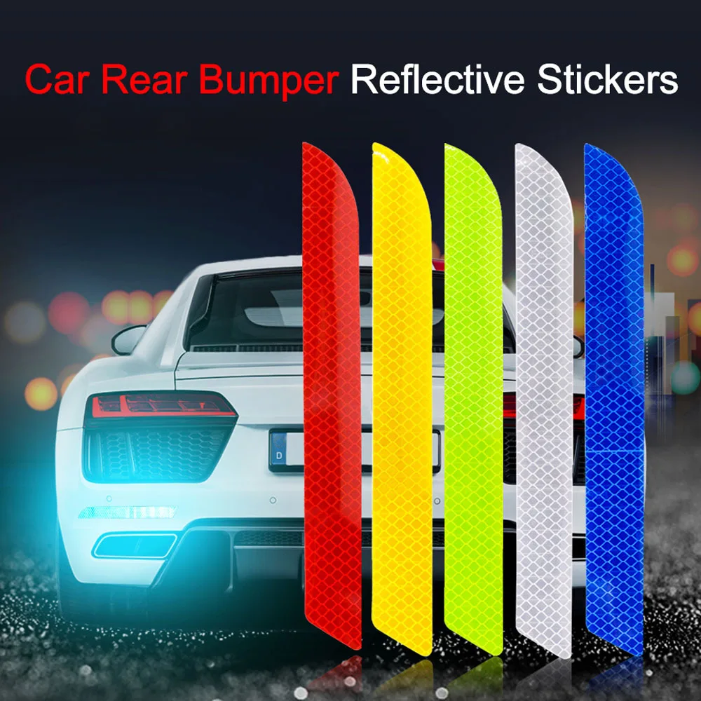 

2 Pcs Car Reflector Stickers Safety Warning Mark Reflective Strip Decal Auto Exterior Accessories Universal For Bike Motorcycle