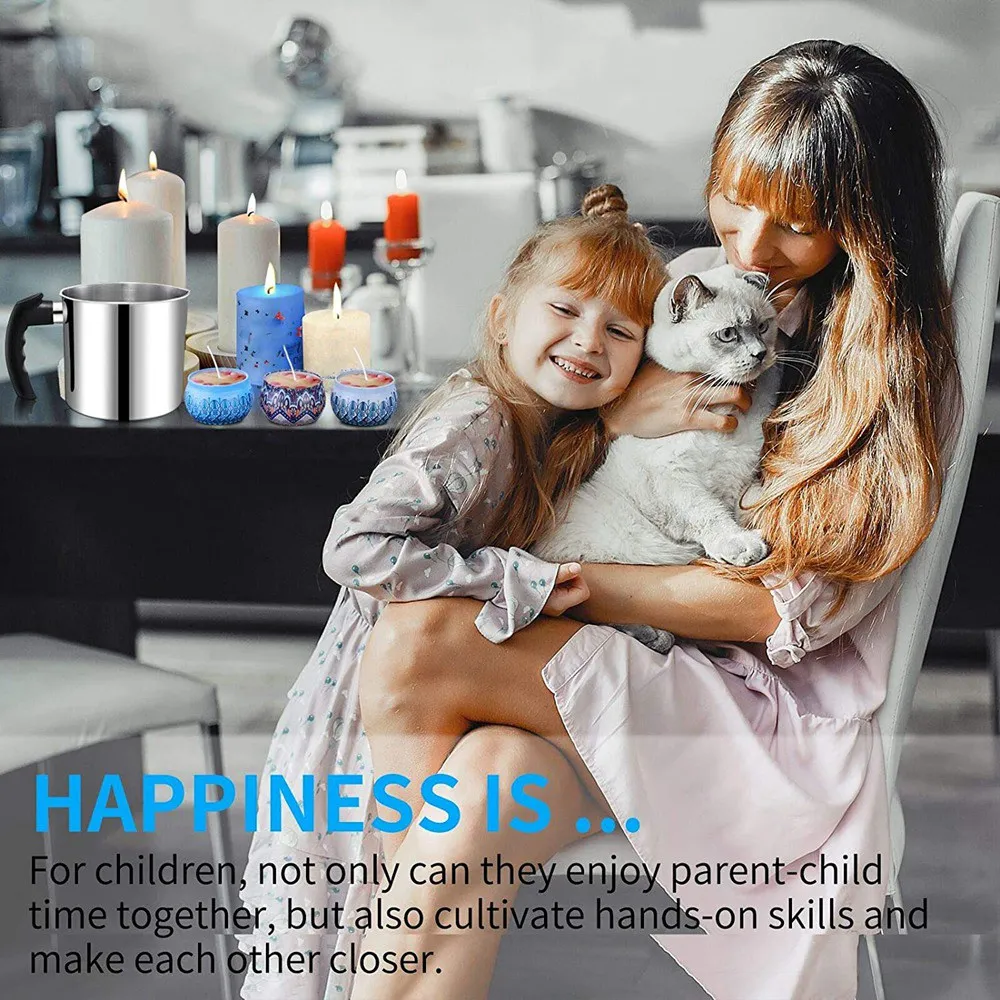 Кастрюля для розлива свечей кастрюля плавления воска двойного котла 44 унции