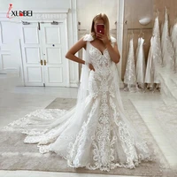 robe de mariee 2022 wedding dresses sweetheart neck lace appliques beaded bridal gowns vestios de novia