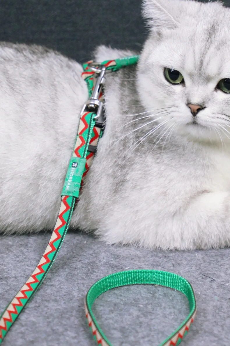 

Cat Leash And Cat Harnesses Nylon Suspenders Set Adjustable I-block Anti-Break Vest